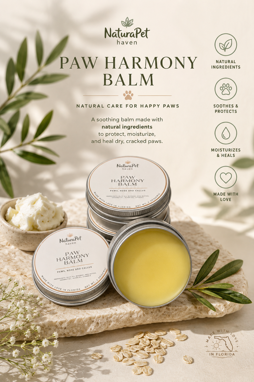 Paw Harmony Balm benefits – lick-safe protection for dry, cracked dog paws, noses, and calluses