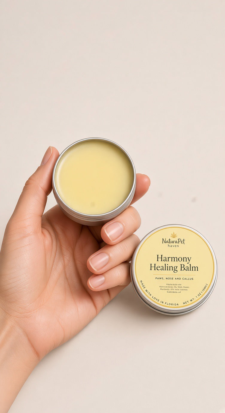 Harmony Healing Balm ingredients and benefits – handcrafted in Florida with calendula and grass-fed beef tallow